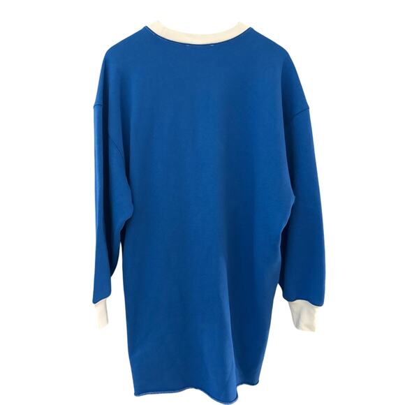 FRAME Oversized Sweatshirt Dress Jet Stream Multi Size XS/Small - Picture 6 of 14